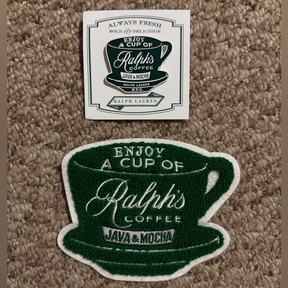 POLO  Ralph Lauren Ralph’s Coffee Enamel Pin With Matching Patch